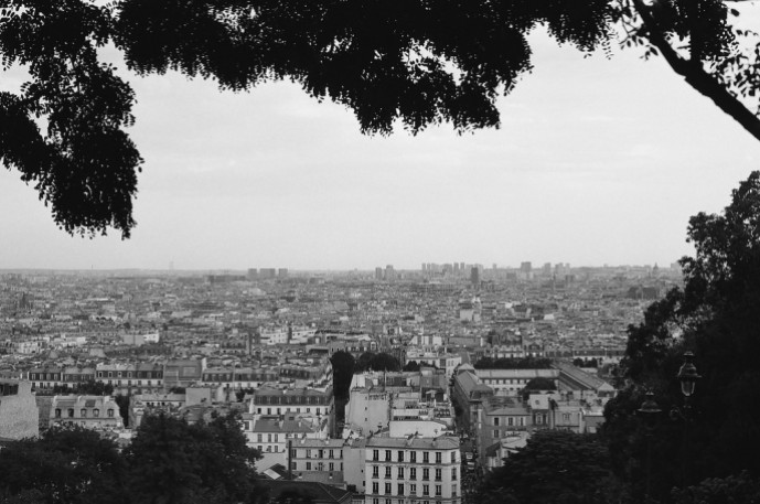 View of Paris from the Artist’s Quarter of Montmartre, Paris, France. Camera: Olypus OM-1MD (1976) Film: Ilford HP5 Plus 400.Camera: Olypus OM-1MD (1976) Film: Ilford HP5 Plus 400.