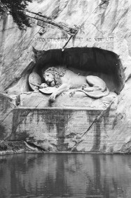 Lion Monument, Lucerne, Switzerland. Camera: Pentax K1000 (1976 - 1997). Film: Ilford Delta 100 Professional.