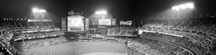 Citi Field - Mets Baseball - Queens, NY - 4 Images Stitched (Cropped) (Olympus XA - Kodak Tri-X 400)